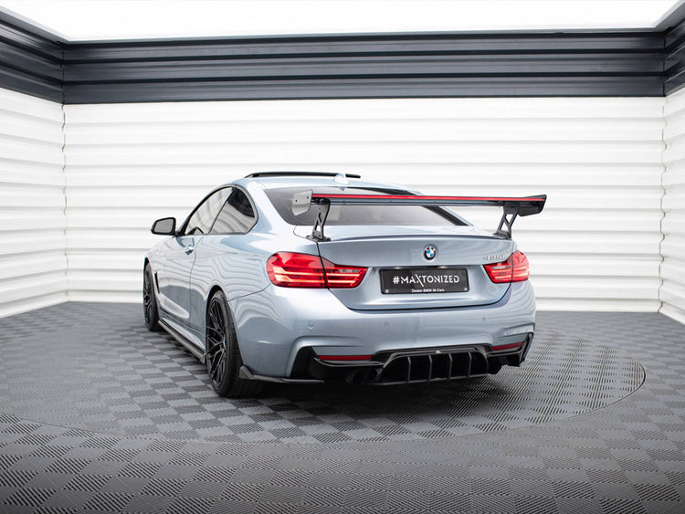 Maxton Design Carbon Spoiler With External Brackets Uprights + LED BMW 4 F32 / 4 F32 M-Pack Coupe - Wayside Performance 