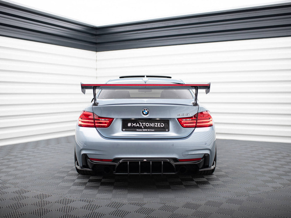 Maxton Design Carbon Spoiler With External Brackets Uprights + LED BMW 4 F32 / 4 F32 M-Pack Coupe - Wayside Performance 