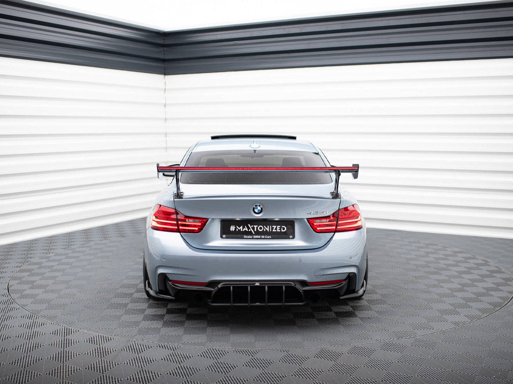 Maxton Design Carbon Spoiler With External Brackets Uprights + LED BMW 4 F32 / 4 F32 M-Pack Coupe - Wayside Performance 