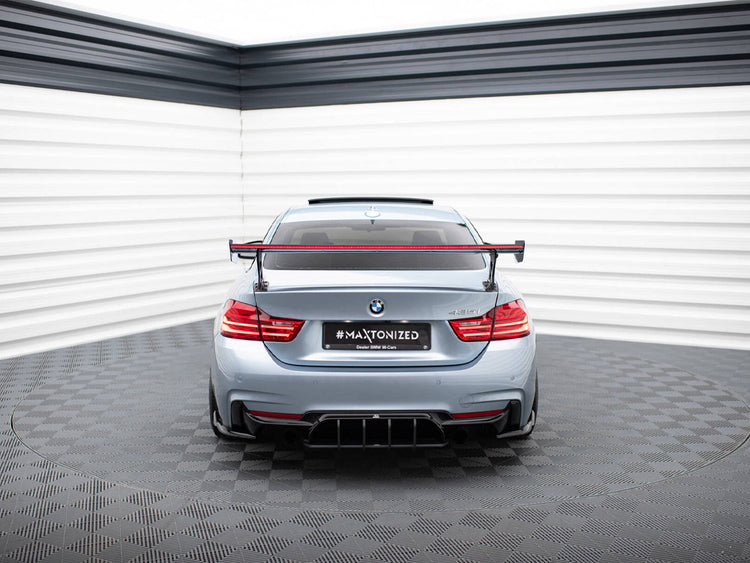 Maxton Design Carbon Spoiler With External Brackets Uprights + LED BMW 4 F32 / 4 F32 M-Pack Coupe - Wayside Performance 