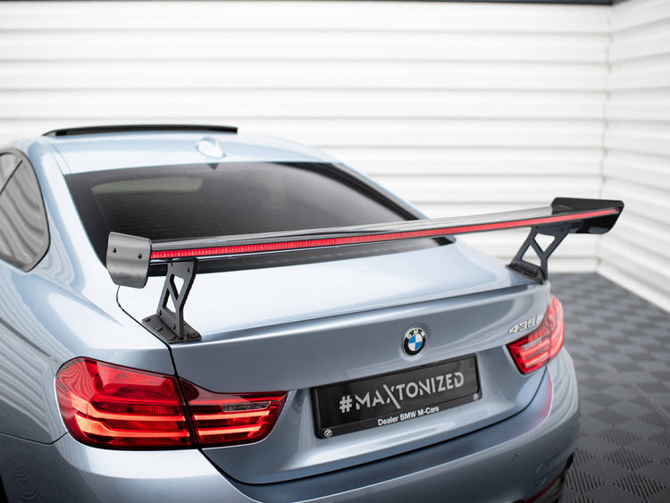 Maxton Design Carbon Spoiler With External Brackets Uprights + LED BMW 4 F32 / 4 F32 M-Pack Coupe - Wayside Performance 