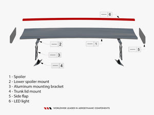 Maxton Design Carbon Spoiler With External Brackets Uprights + LED BMW 4 F32 / 4 F32 M-Pack Coupe - Wayside Performance 