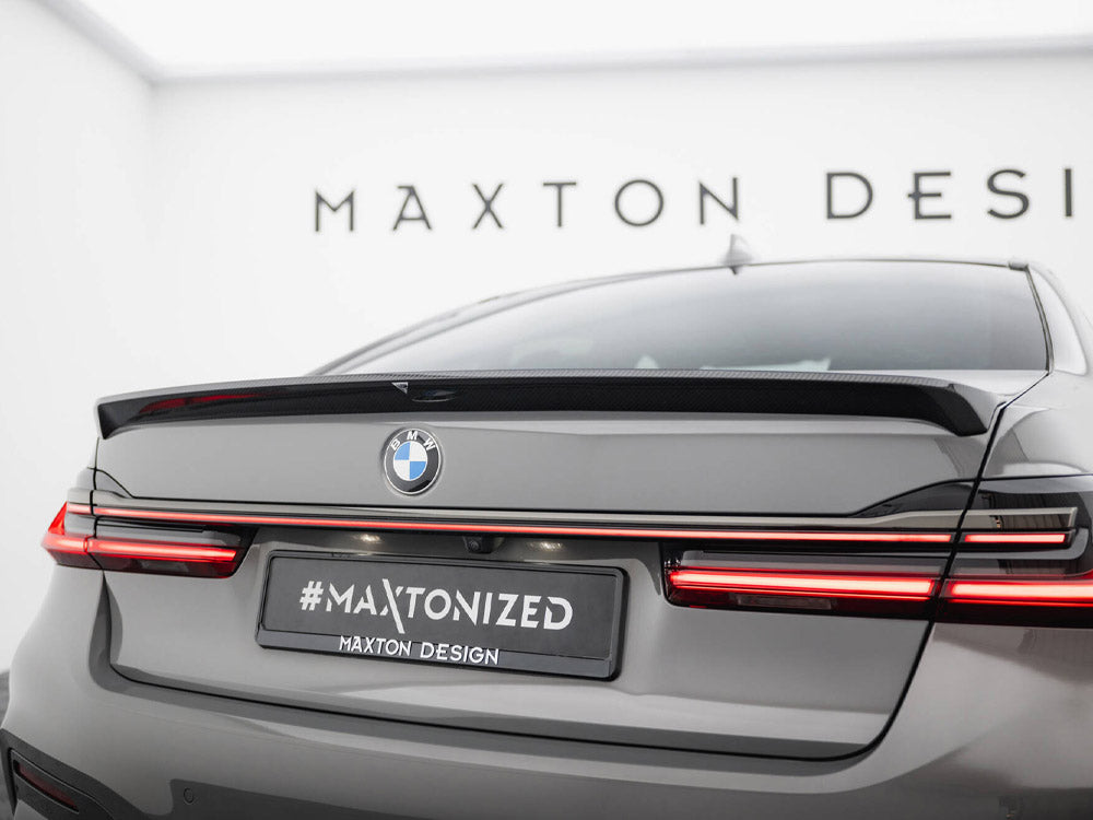 Prepreg Carbon Fiber Tailgate Spoiler BMW 7 G11 / G11 Facelift - Wayside Performance 