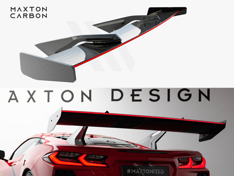 Maxton Carbon Spoiler + LED Chevrolet Corvette C8 - Wayside Performance 