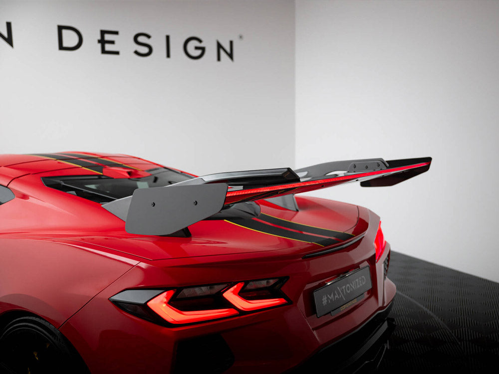 Maxton Carbon Spoiler + LED Chevrolet Corvette C8 - Wayside Performance 