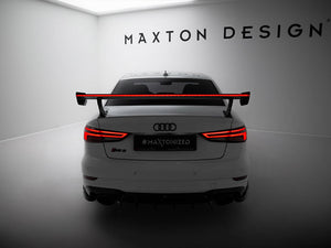 Carbon Spoiler With External Brackets Uprights + LED Audi A3 / A3 S-Line / S3 / RS3 Sedan 8V / 8V Facelift - Wayside Performance 