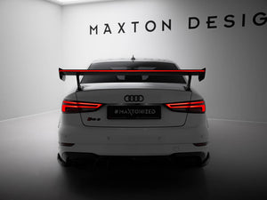 Carbon Spoiler With External Brackets Uprights + LED Audi A3 / A3 S-Line / S3 / RS3 Sedan 8V / 8V Facelift - Wayside Performance 
