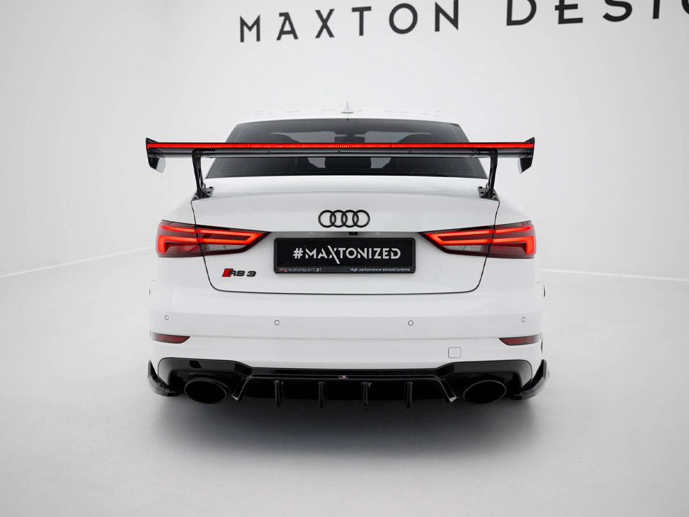 Carbon Spoiler With External Brackets Uprights + LED Audi A3 / A3 S-Line / S3 / RS3 Sedan 8V / 8V Facelift - Wayside Performance 