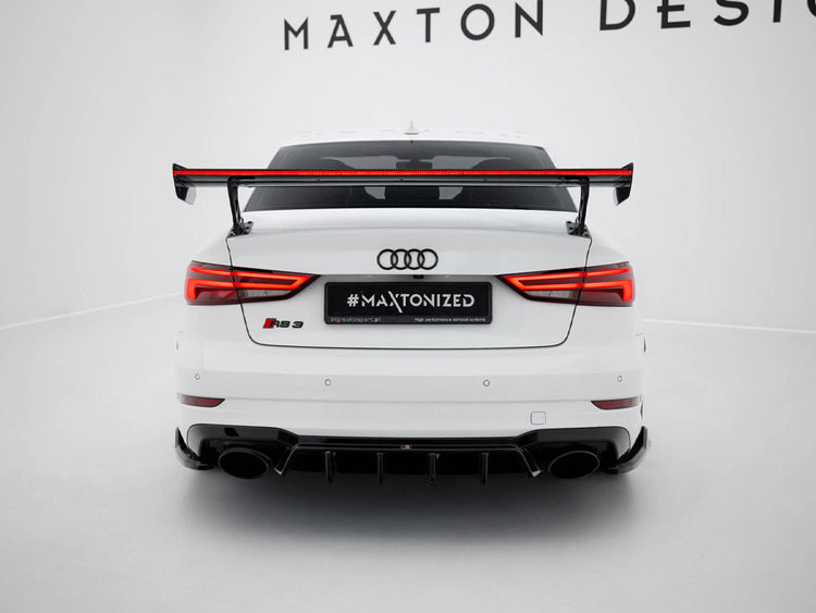Carbon Spoiler With External Brackets Uprights + LED Audi A3 / A3 S-Line / S3 / RS3 Sedan 8V / 8V Facelift - Wayside Performance 