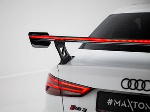 Carbon Spoiler With External Brackets Uprights + LED Audi A3 / A3 S-Line / S3 / RS3 Sedan 8V / 8V Facelift - Wayside Performance 