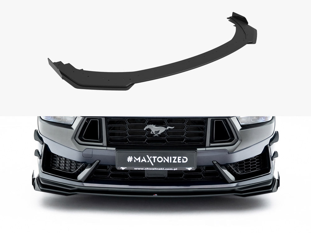 Maxton Design Street PRO Front Splitter + Flaps Ford Mustang Dark Horse Mk7 - Wayside Performance 