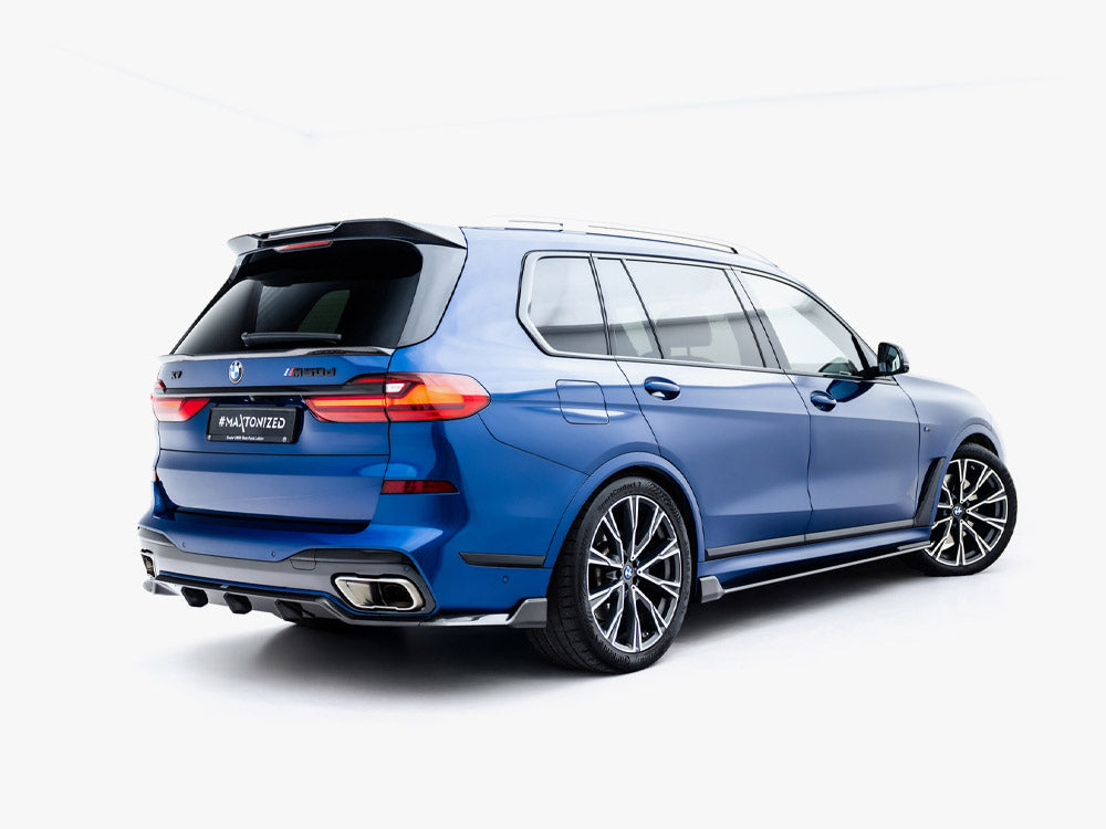 Maxton Design Prepreg Carbon Fiber Rear Diffuser BMW X7 M-Pack G07 / G07 Facelift (version with towbar) - Wayside Performance 