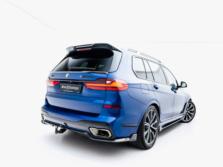 Maxton Design Prepreg Carbon Fiber Rear Diffuser BMW X7 M-Pack G07 / G07 Facelift (version with towbar) - Wayside Performance 