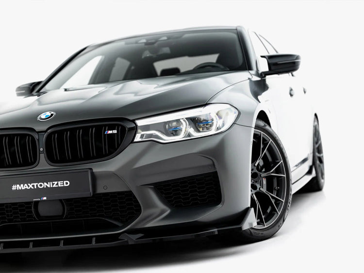 BMW M5 F90 Maxton Design V.3 front splitter for body and styling, made of durable material with aerodynamic design.