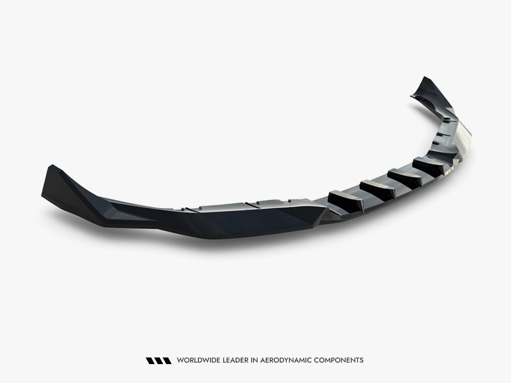 Maxton Design Front Splitter V.3 for BMW M5 F90, a sleek body styling part with aerodynamic design in black finish.