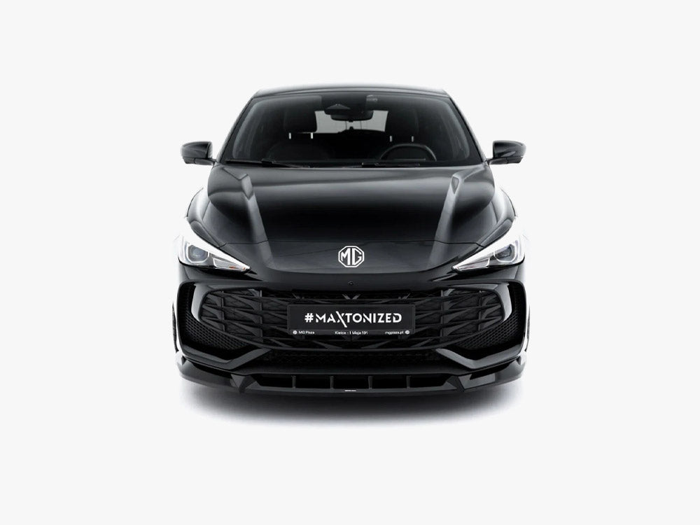 Maxton Design Front Splitter V.2 MG 3 Mk1 body and styling accessory, shown in black, designed for enhanced aerodynamics.