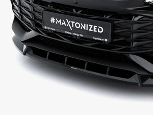 Maxton Design Front Splitter V.2 MG 3 Mk1 body and styling part, sleek black aerodynamic car front splitter for enhanced performance.
