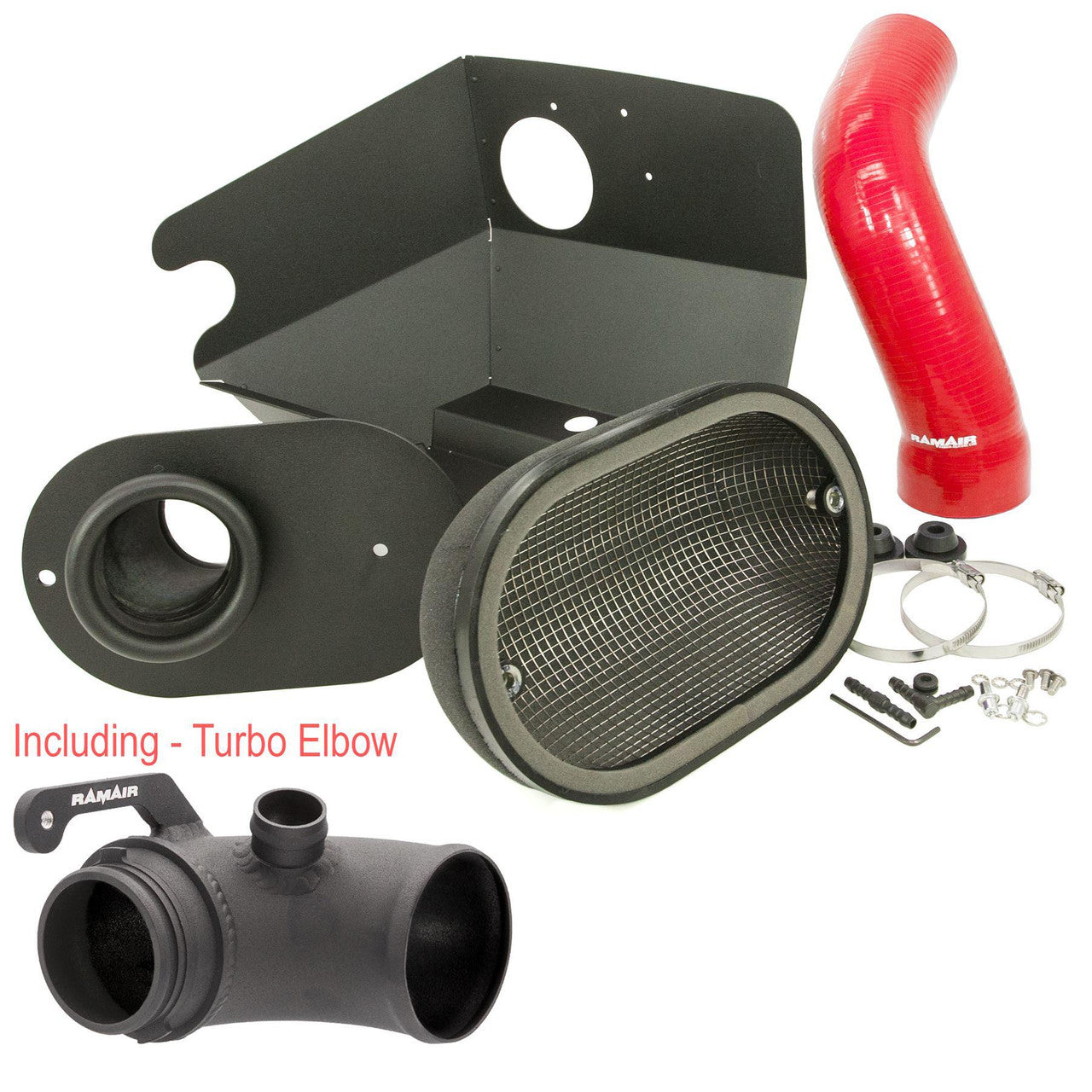 Ramair Performance Foam Induction Kit With Turbo Elbow for 2.0 TSI MQB VAG - Red Hose - Wayside Performance 