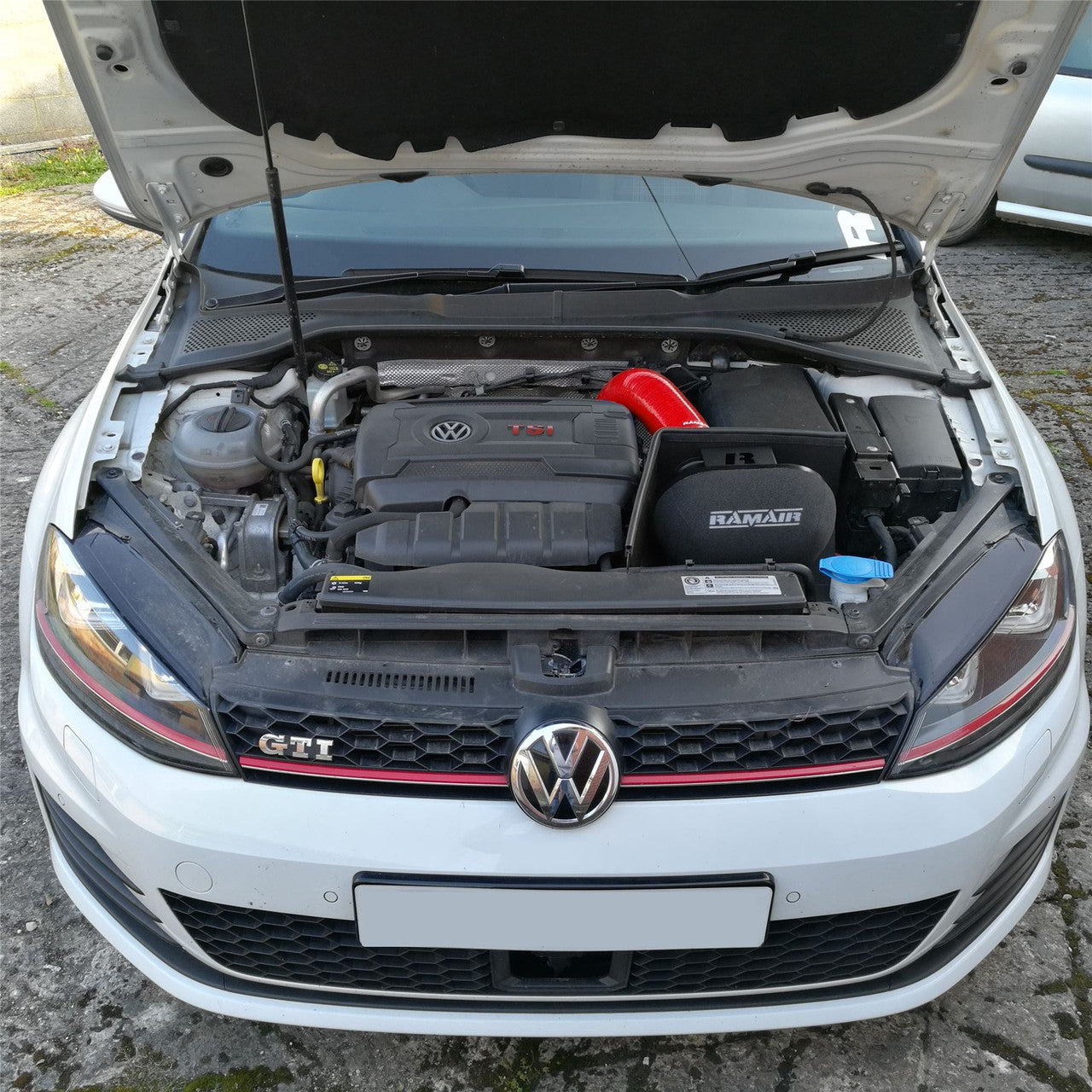 Ramair Performance Foam Induction Kit With Turbo Elbow for 2.0 TSI MQB VAG - Red Hose - Wayside Performance 