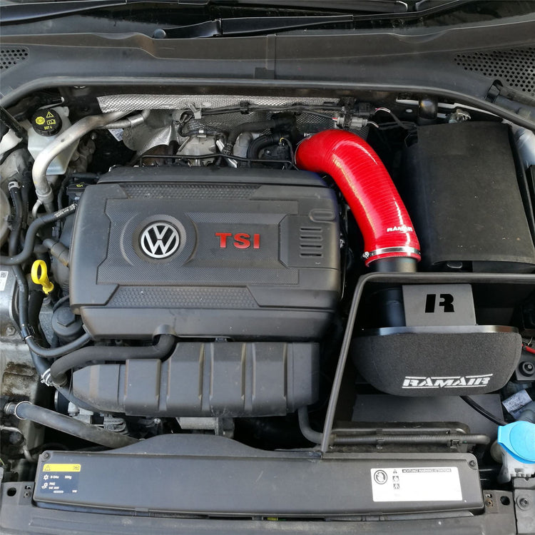 Ramair Performance Foam Induction Kit With Turbo Elbow for 2.0 TSI MQB VAG - Red Hose - Wayside Performance 