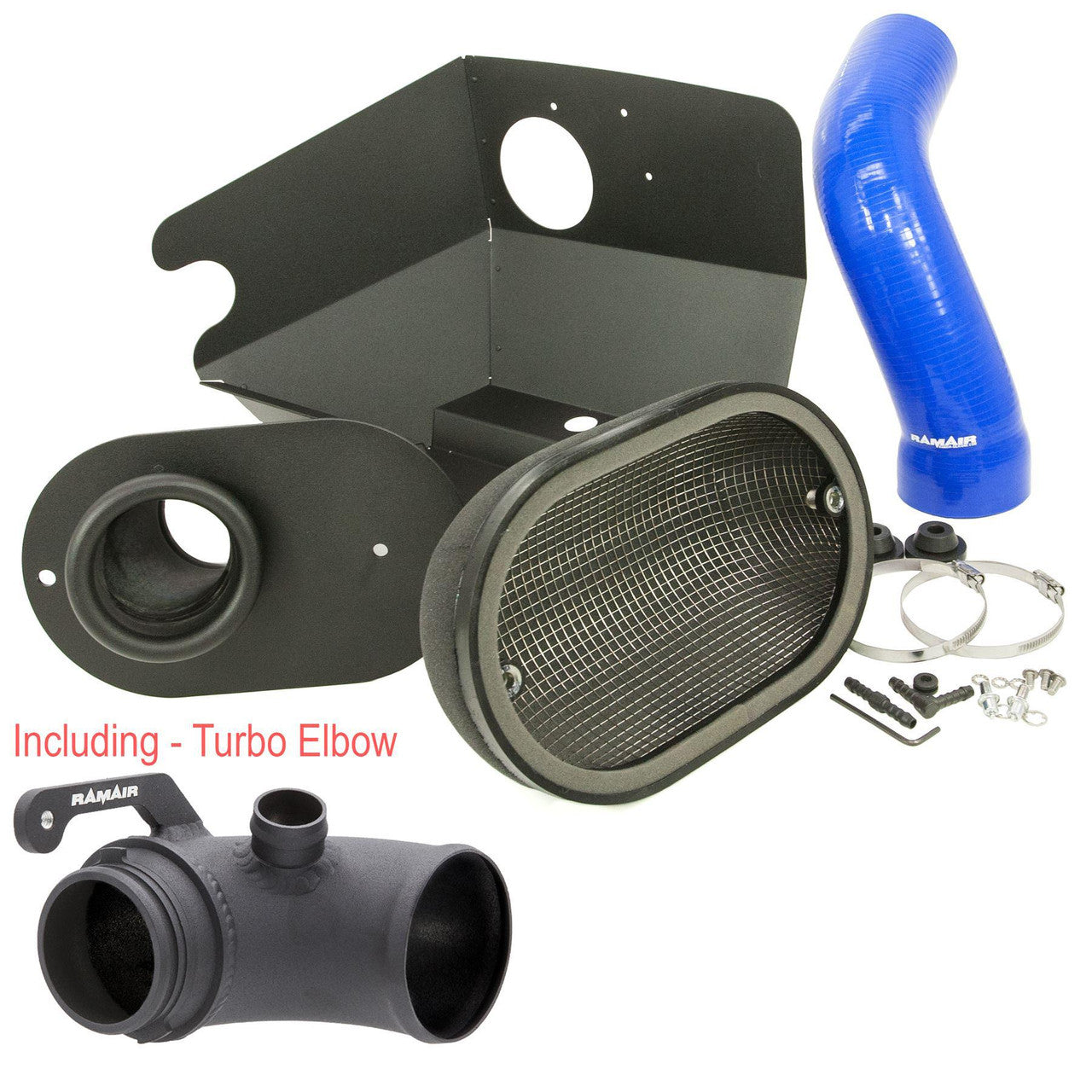 Ramair Performance Foam Induction Kit With Turbo Elbow for 2.0 TSI MQB VAG - Blue Hose - Wayside Performance 