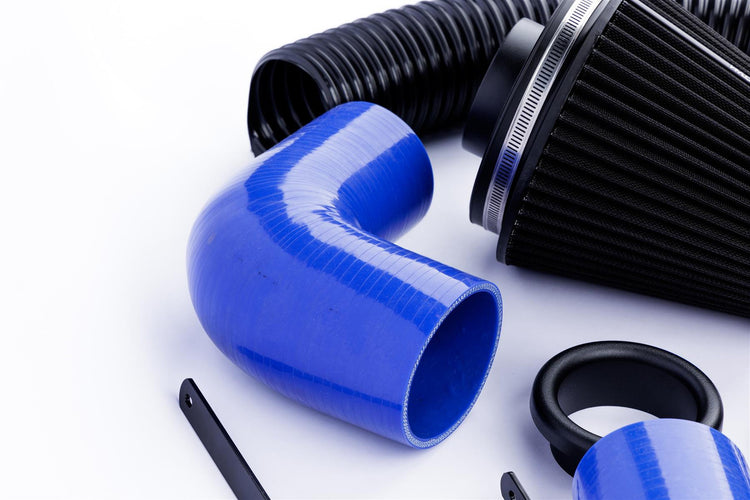 Ramair Performance Pleated Induction Kit for VW MK5 Golf R32 3.2 V6 - Blue Hoses - Wayside Performance 