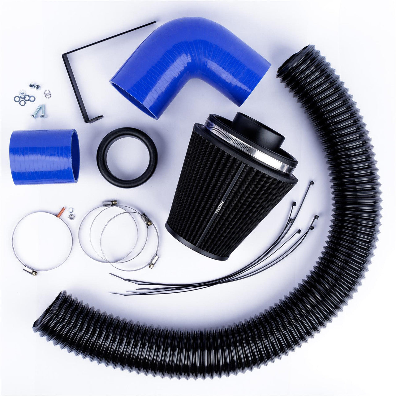 Ramair Performance Pleated Induction Kit for VW MK5 Golf R32 3.2 V6 - Blue Hoses - Wayside Performance 