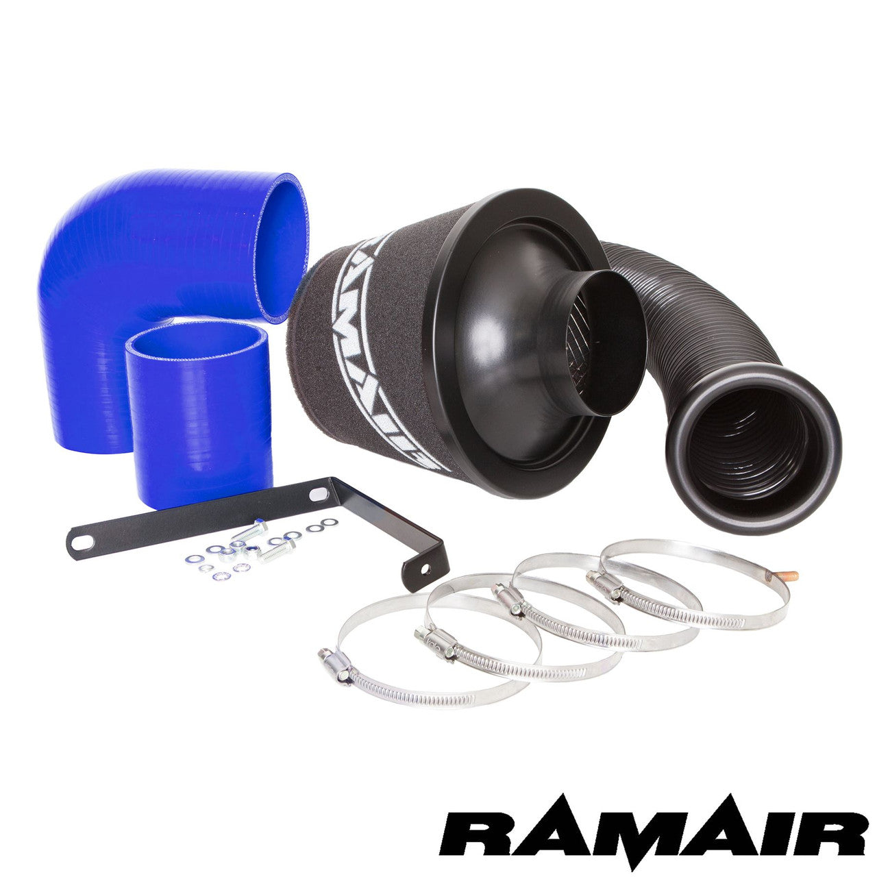 Ramair Performance Foam Induction Kit for VW MK5 Golf R32 3.2 V6 - Blue Hoses - Wayside Performance 