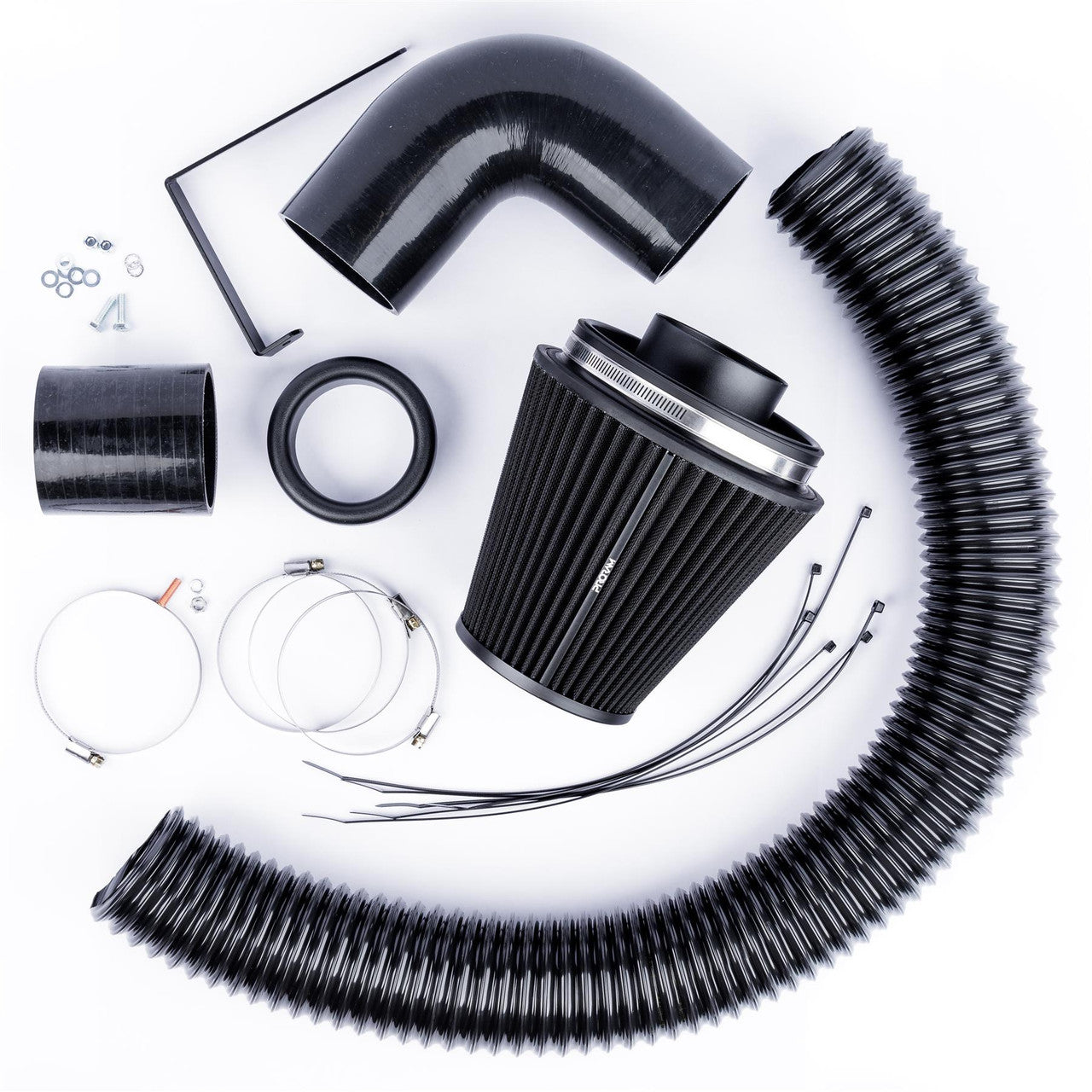 Ramair Performance Pleated Induction Kit for VW MK5 Golf R32 3.2 V6 - Black Hoses - Wayside Performance 