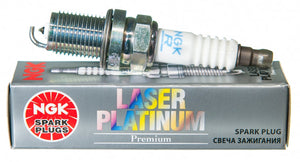 Set of four NGK Laser Platinum spark plugs for 1.8 TSI and 2.0 TSI EA888 Gen3 engines, suitable for MK7 Golf R, GTI, Audi S3, and Leon Cupra.