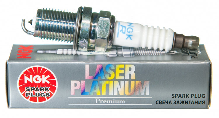Set of four NGK Laser Platinum spark plugs for 1.8 TSI and 2.0 TSI EA888 Gen3 engines, suitable for MK7 Golf R, GTI, Audi S3, and Leon Cupra.