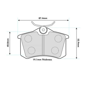 RENAULT Twingo 1.6 16V & R2 Rear ProTrack Performance Brake Pads 1192PT - Wayside Performance 