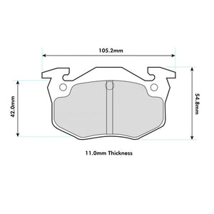 PBS Rear ProTrack Performance Brake Pads for Renault Clio 172/182 1301PT - Wayside Performance 