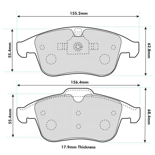Renault Clio MK4 RS 200/220 1.6 Front ProRace Performance Brake Pads 1765PR - Wayside Performance 