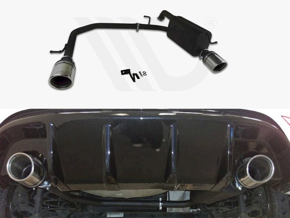 Ford Fiesta Mk7 High Quality Dual Exit Stainless Steel Axle-back Exhaust System With Silencer and Exhaust Pipes - Wayside Performance 