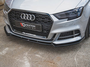 Maxton Design Front Splitter V.3 Audi S3 / A3 S-line 8v Facelift Sedan (2016-2020) - Wayside Performance 