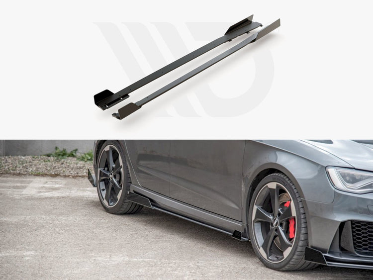 Maxton Design Racing Side Skirt Splitters (+flaps) Audi Rs3 8v Sportback (2015-2016) - Wayside Performance 