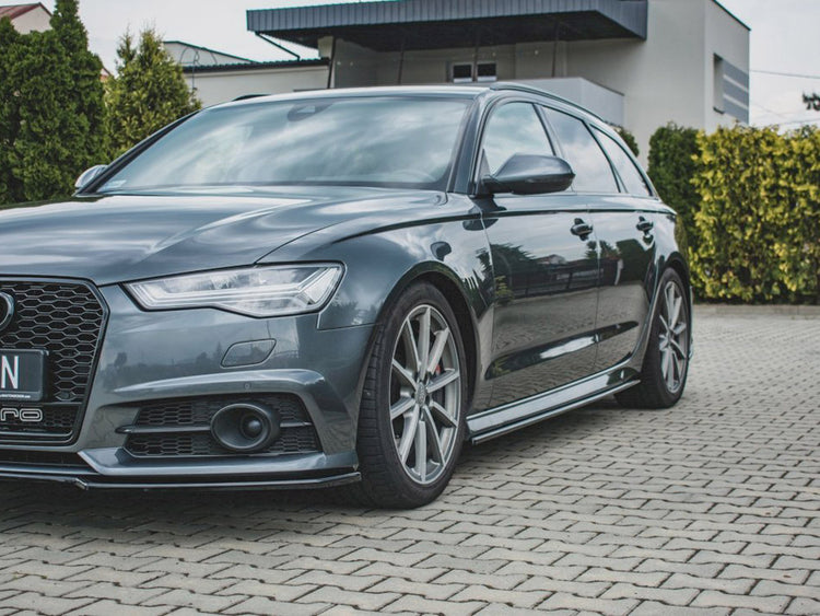 Maxton Design Gloss Black ABS Side Skirt Diffusers For Audi S6 / A6 S Line C7 FL – Left & Right, Made In UK