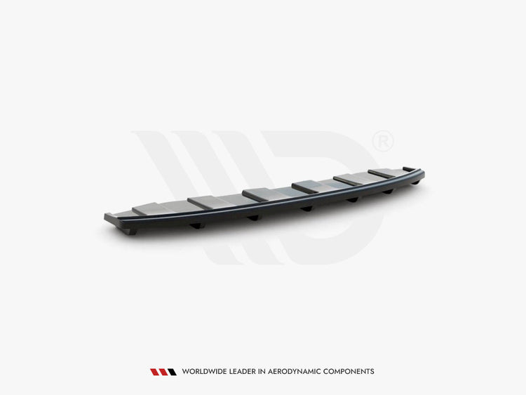 Central Rear Splitter (Vertical Bars) Audi A6 C7 S-Line Avant Exhaust 2X1 (2011-2014) - Wayside Performance 