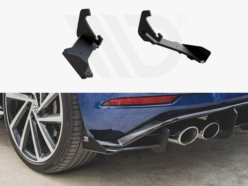 Maxton Racing Rear Side Splitters + Flaps Vw Golf 7 R Facelift (2017-2020) - Wayside Performance 