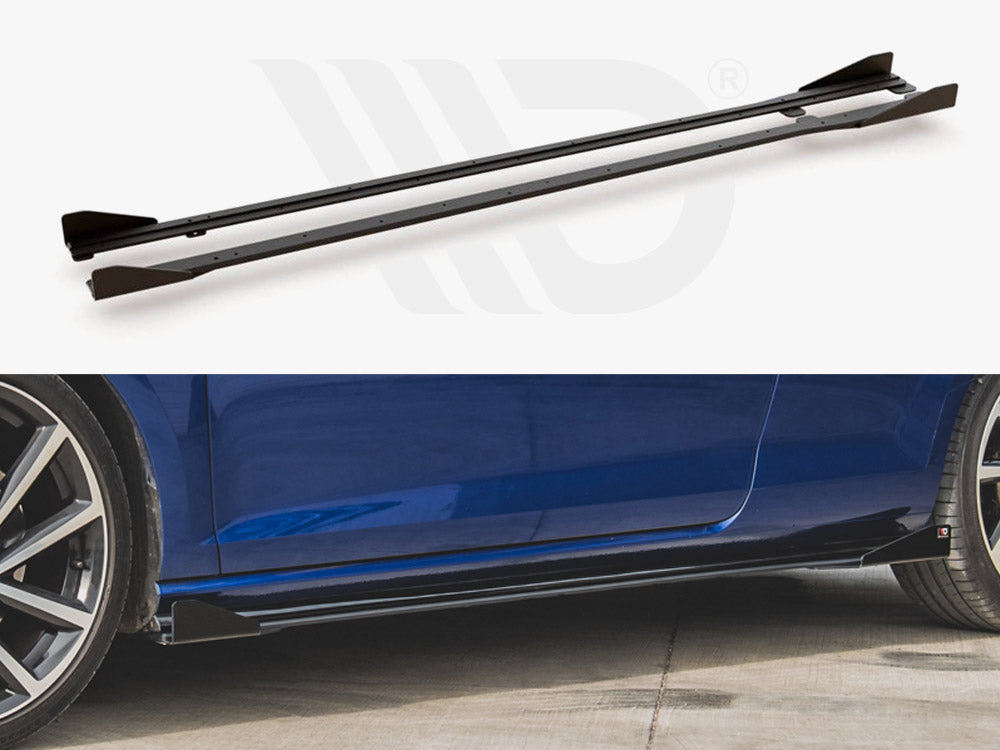 Maxton Racing Side Side Skirts Diffusers + Flaps Vw Golf 7 R / R-line Facelift - Wayside Performance 