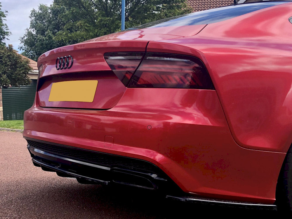 Central Rear Splitter (Vertical Bars) Audi A7 S-Line Facelift - Wayside Performance 