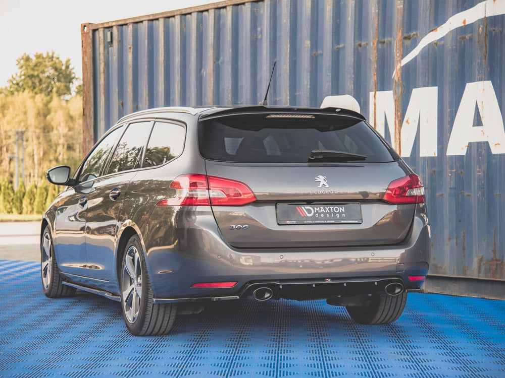 Rear Valance + Exhaust Ends Imitation Peugeot 308 SW Mk2 Facelift TEXTURED - Wayside Performance 