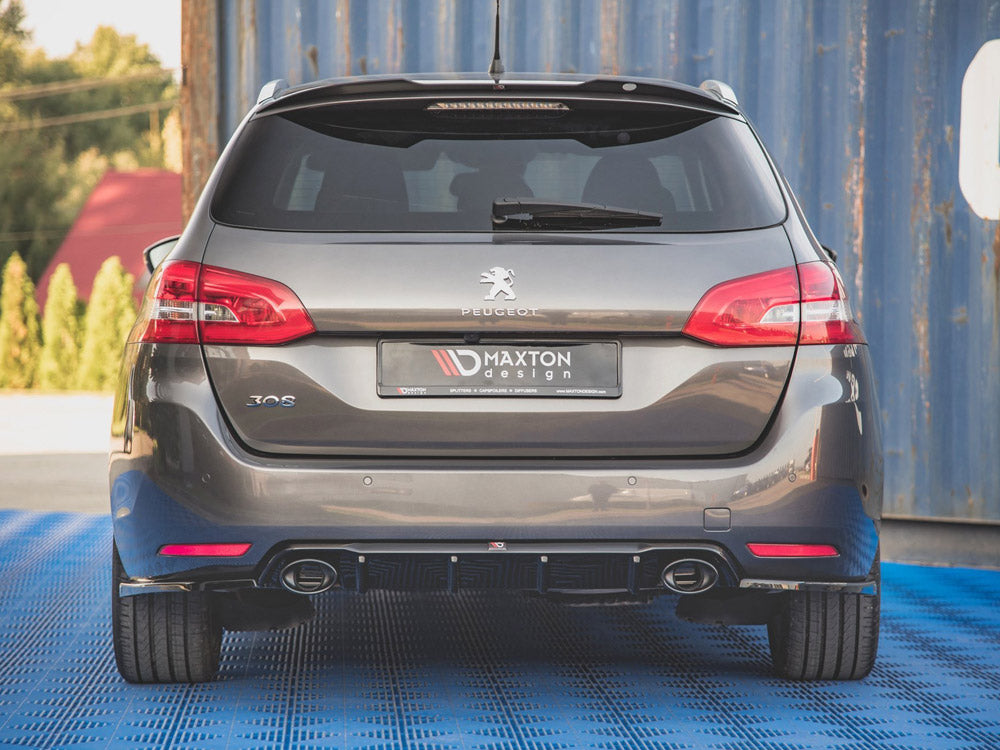 Rear Valance + Exhaust Ends Imitation Peugeot 308 SW Mk2 Facelift TEXTURED - Wayside Performance 