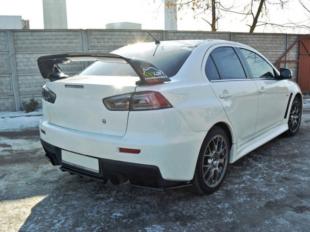 Central Rear Splitter Mitsubishi Lancer EVO X (W/vertical Bars) (2007-2015) - Wayside Performance 