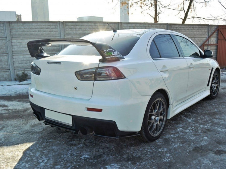 Central Rear Splitter Mitsubishi Lancer EVO X (W/vertical Bars) (2007-2015) - Wayside Performance 