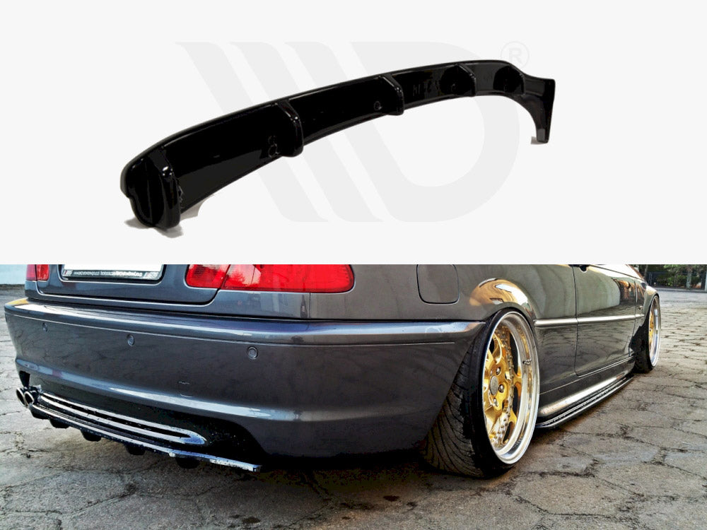Central Rear Splitter (Vertical Bars) BMW 3 E46 Coupe M-Pack - Wayside Performance 