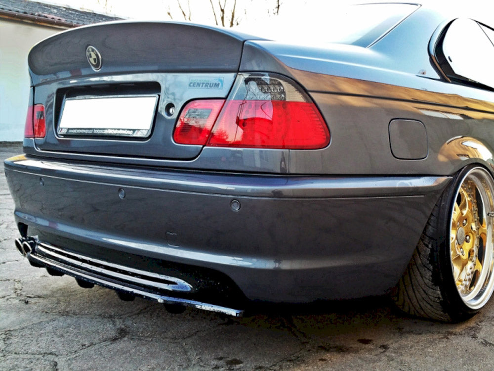 Central Rear Splitter (Vertical Bars) BMW 3 E46 Coupe M-Pack - Wayside Performance 