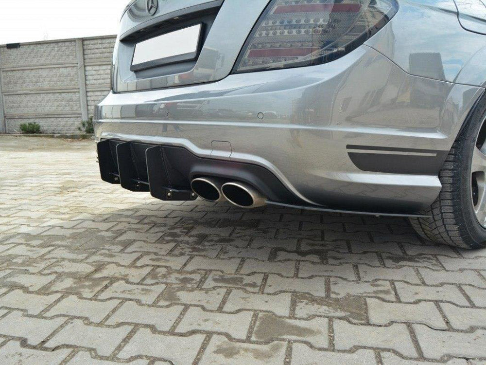 Rear Diffuser & Rear Side Splitters Mercedes C W204 AMG-Line Facelift - Wayside Performance 