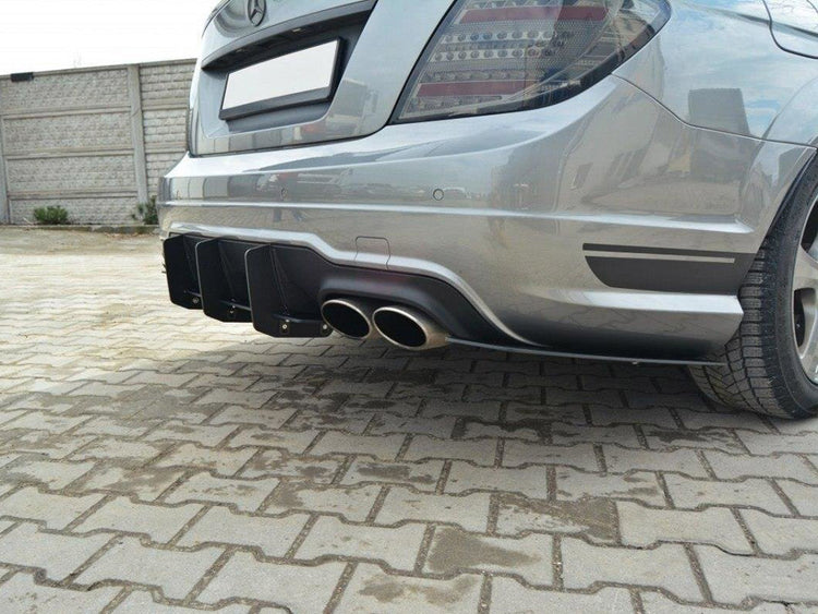 Rear Diffuser & Rear Side Splitters Mercedes C W204 AMG-Line Facelift - Wayside Performance 